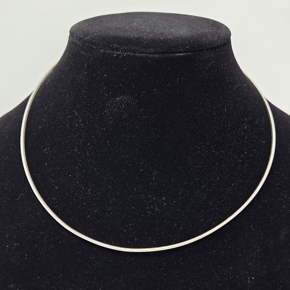 Sterling Silver Milor Italy Omega Snake Chain Choker Necklace 18-19.5" 2mm 14.1g